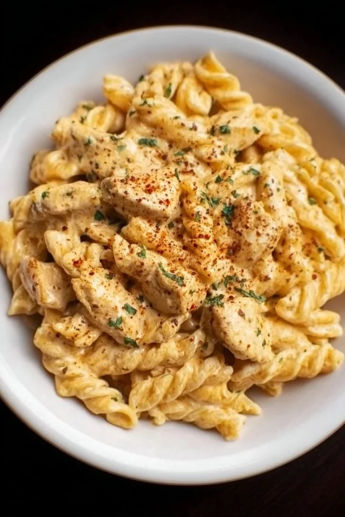 Delicious Crock Pot Cajun Chicken Pasta served in a bowl