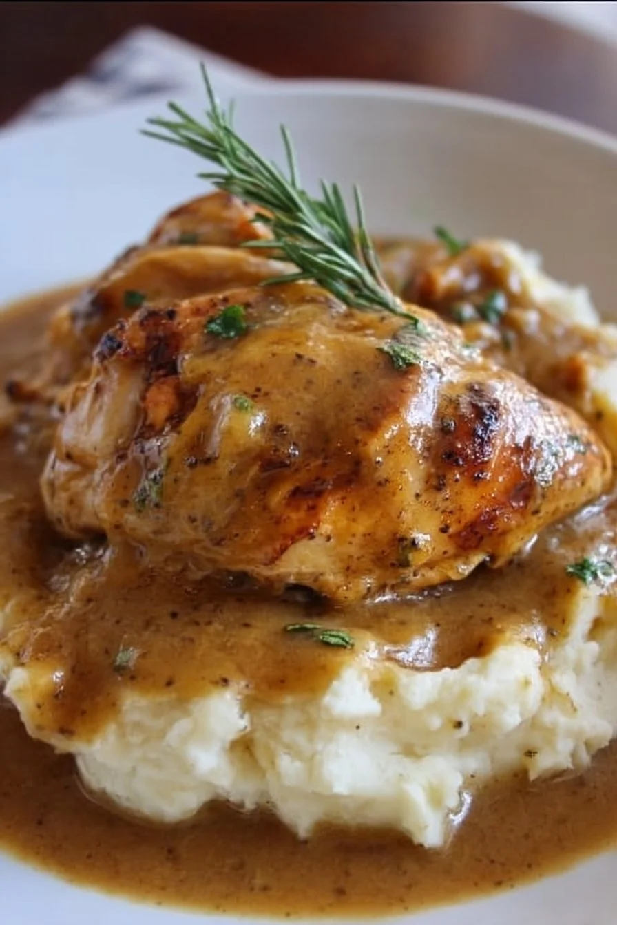 Crockpot Chicken and Gravy 2 Delicious Crockpot Chicken and Gravy dish served in a bowl