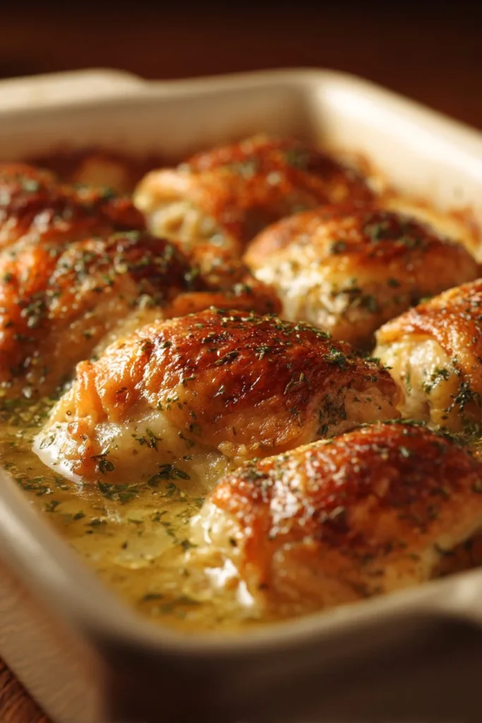 Garlic Butter Baked Chicken Breast with herbs and spices