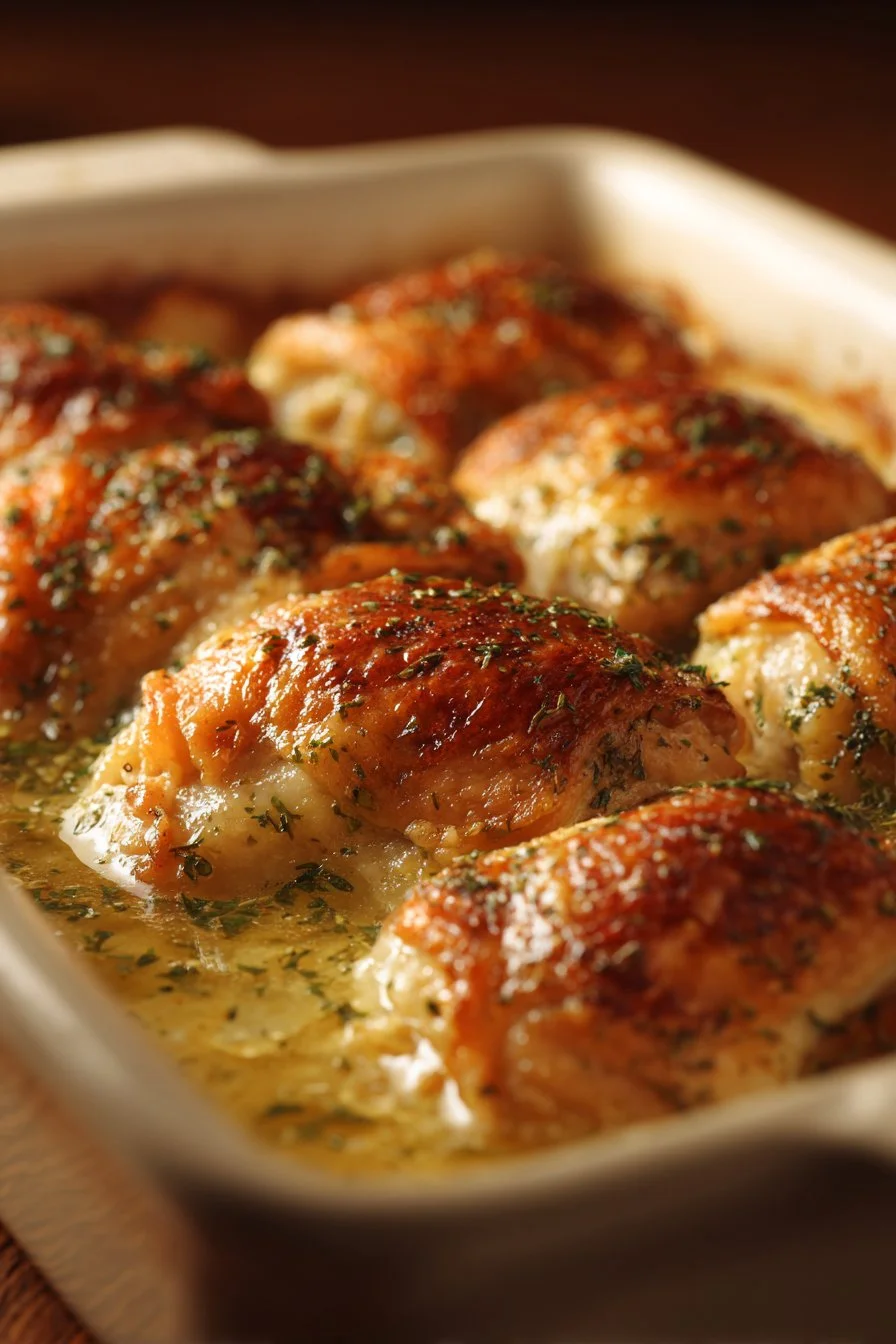 Garlic Butter Baked Chicken Breast with herbs and spices