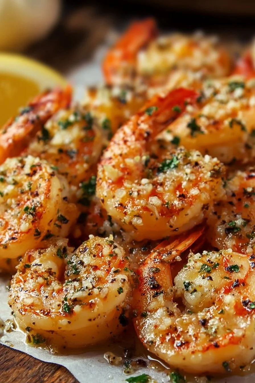 Garlic Parmesan Roasted Shrimp: Easy Recipe & Perfect Side Dish 2 Delicious garlic parmesan shrimp served on a plate with herbs