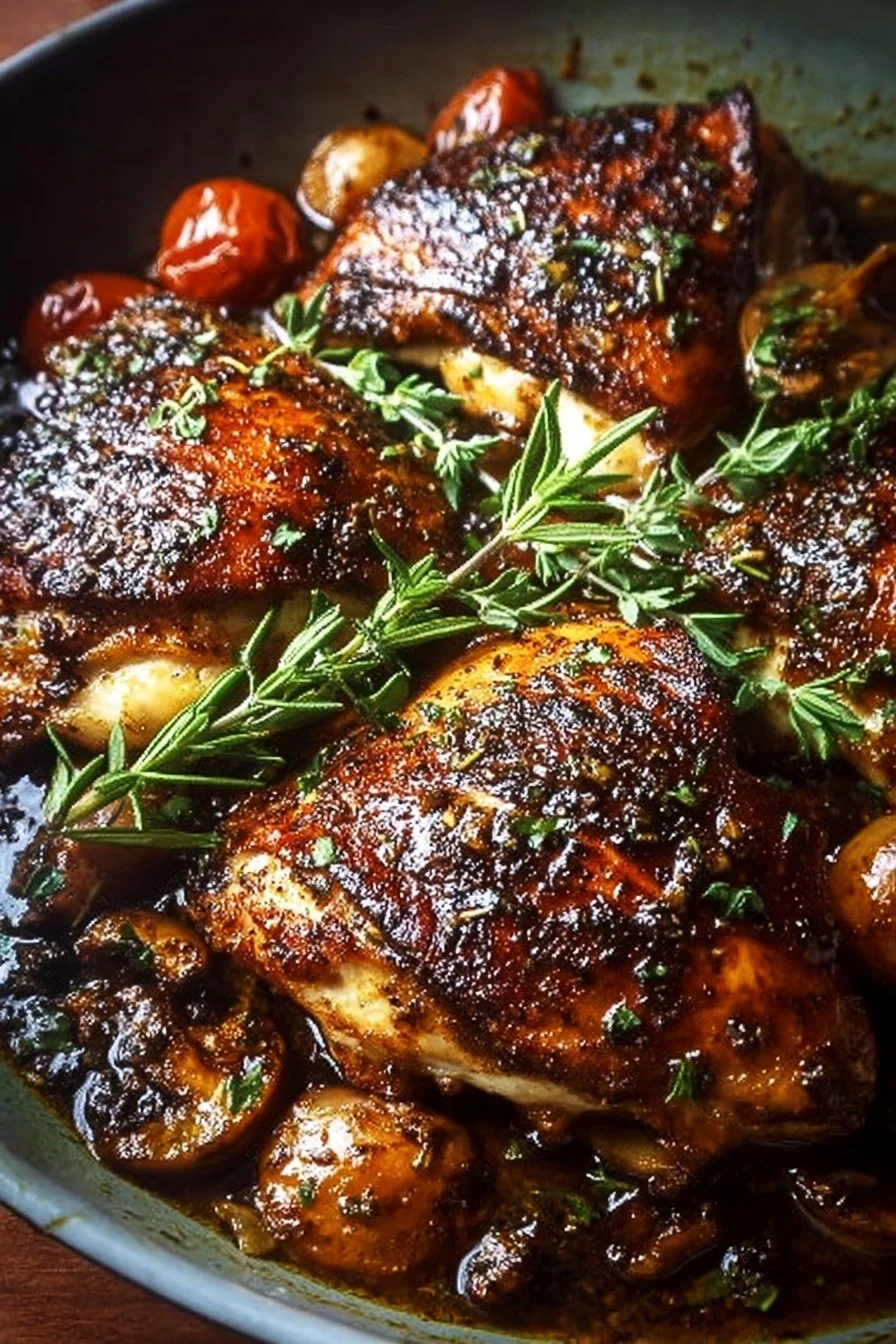 One-Pan Balsamic Chicken 2 Delicious One-Pan Balsamic Chicken with vegetables and herbs