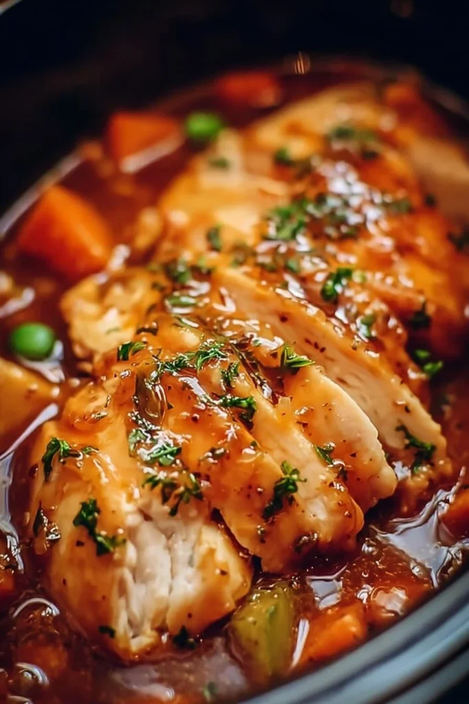 Sweet Baby Ray's Crockpot Chicken dish served in a bowl