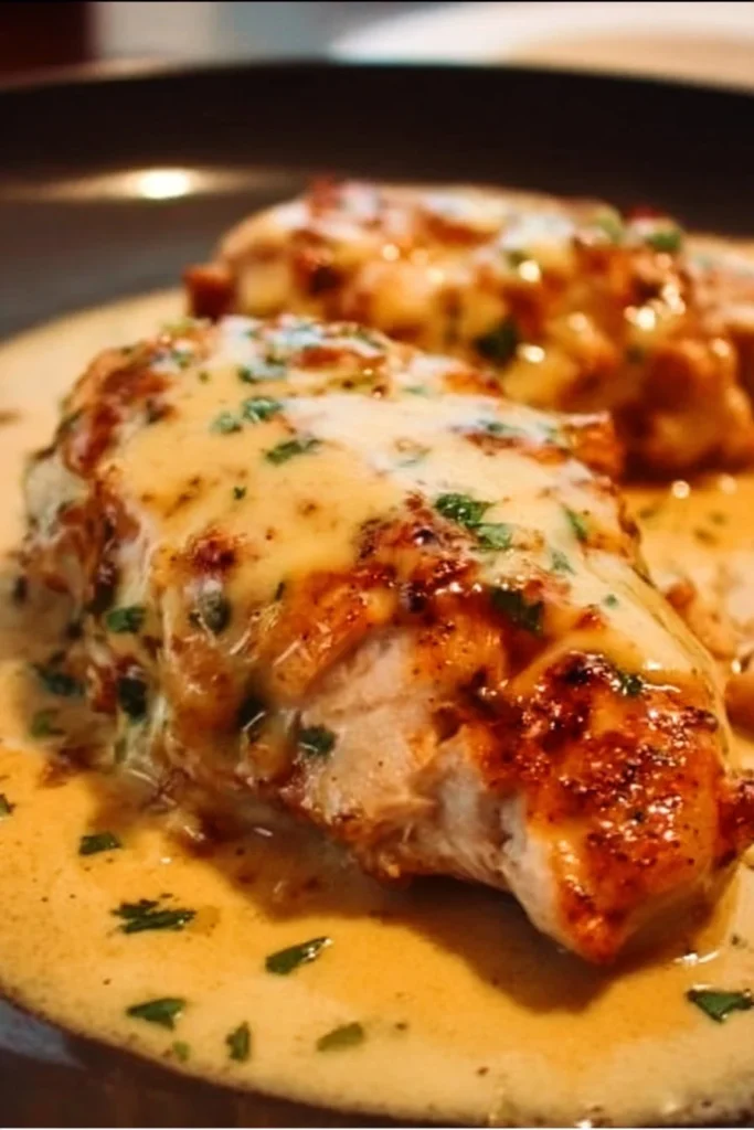 Texas Roadhouse Smothered Chicken topped with Jack Cheese
