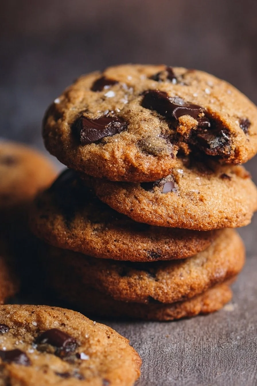 Delicious homemade Banana Chocolate Chip Cookies on a cooling rack.