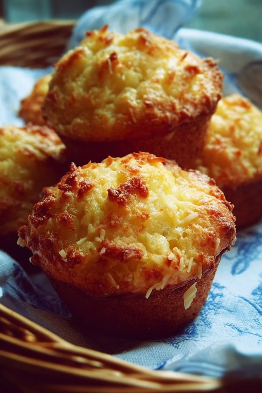 Coconut and Pineapple Cottage Cheese Muffins 2 Coconut and Pineapple Muffins baked with cottage cheese for a tropical flavor