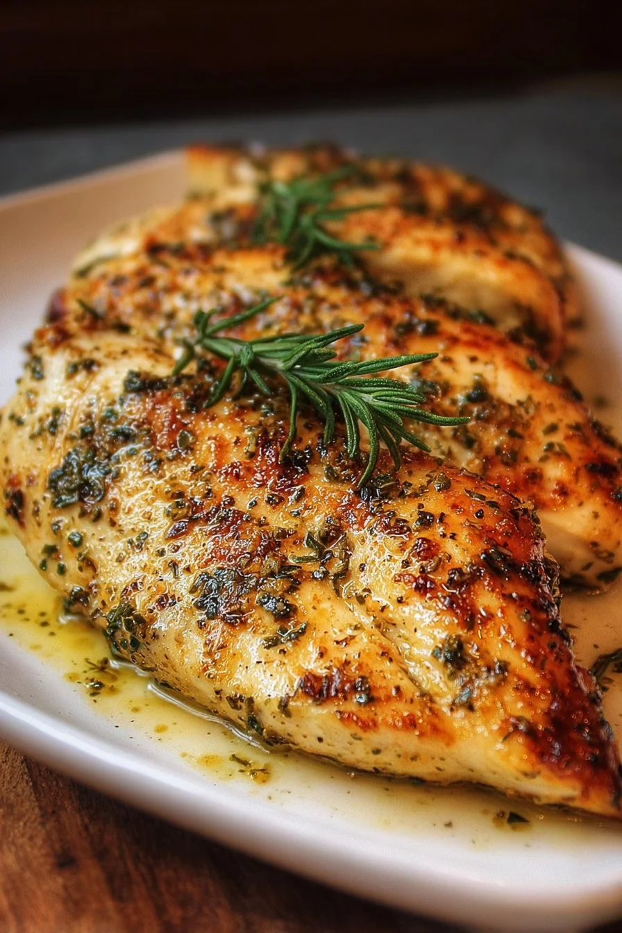 Flavorful garlic butter baked chicken breast recipe.