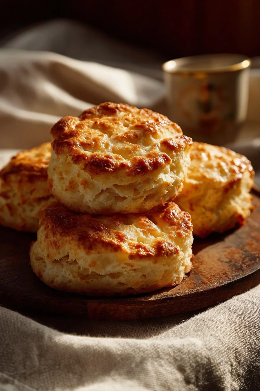 High-protein cottage cheese breakfast biscuits on a plate