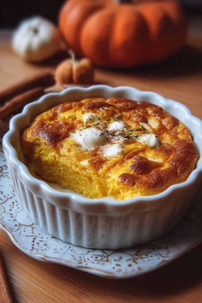 Delicious Pumpkin Cottage Cheese Bake, a healthy autumn dessert recipe