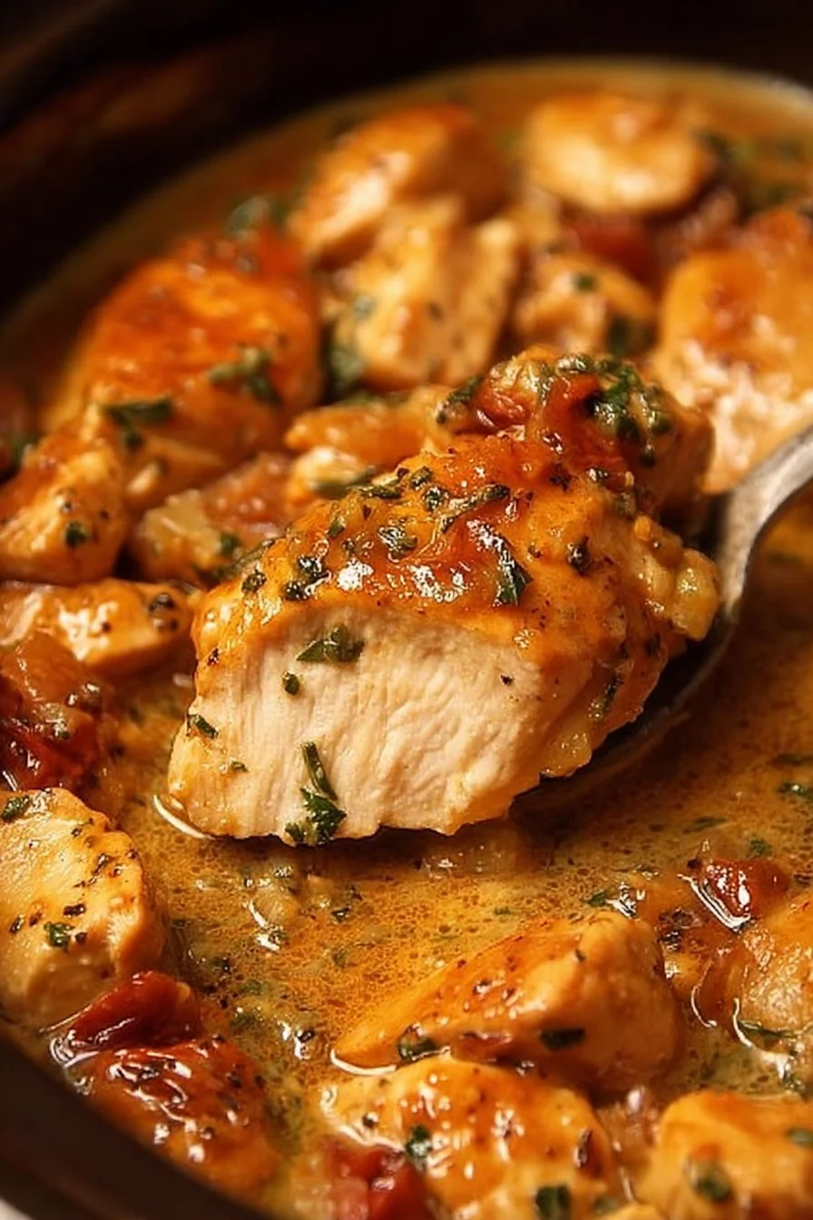 Ranch Chicken Crock Pot Recipe 2 Ranch Chicken cooked in a crock pot with herbs and spices.