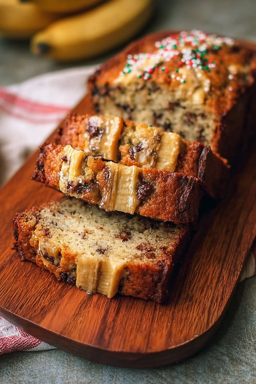 Sugar Cookie Banana Bread 2 Delicious Sugar Cookie Banana Bread topped with a sweet glaze