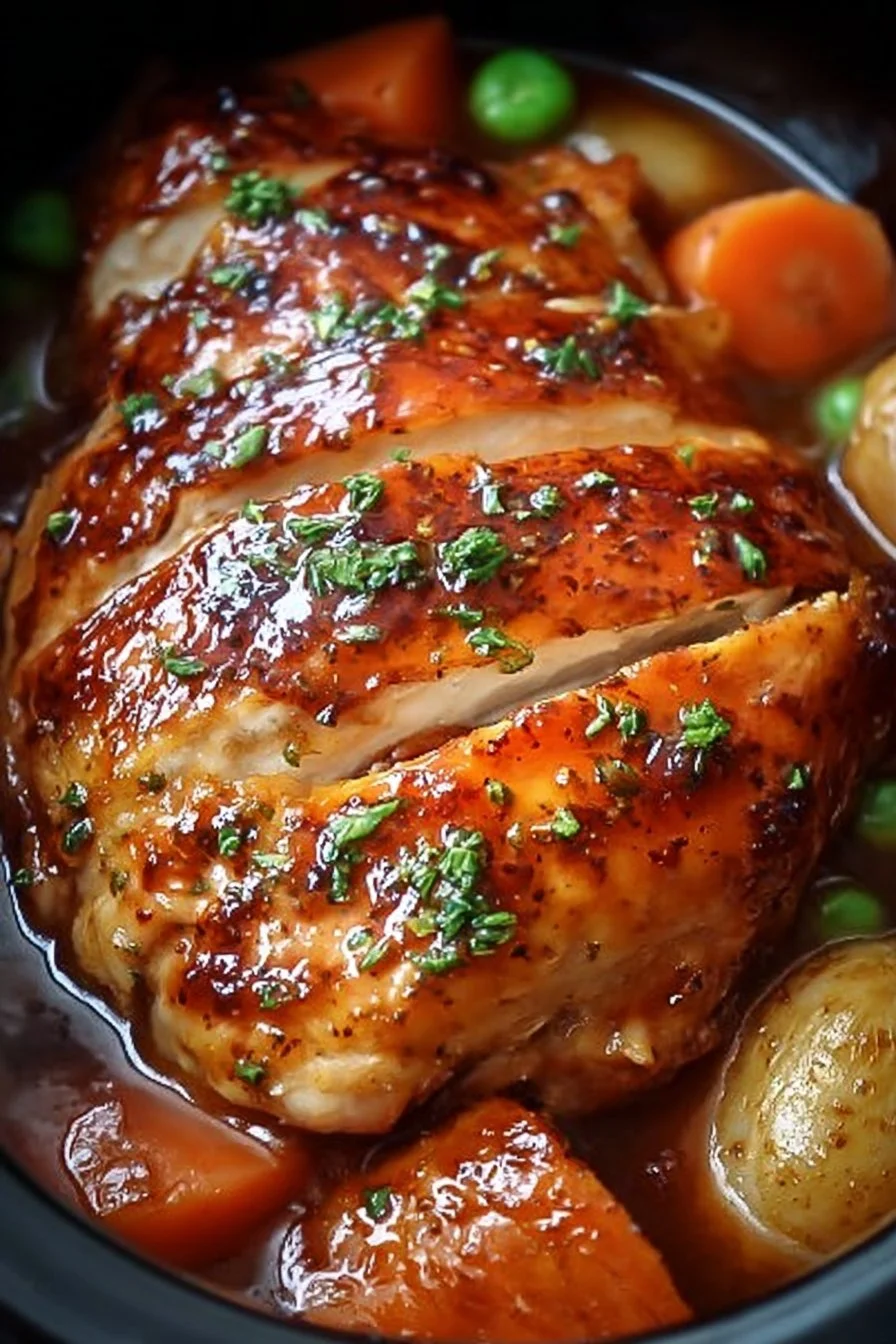 Sweet Baby Ray’s Crockpot Chicken Recipe 2 Delicious Sweet Baby Ray's Crockpot Chicken served with sides