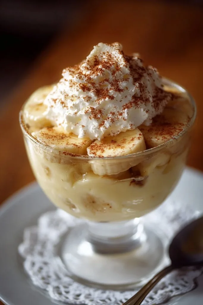 Delicious cottage cheese banana pudding served in a bowl