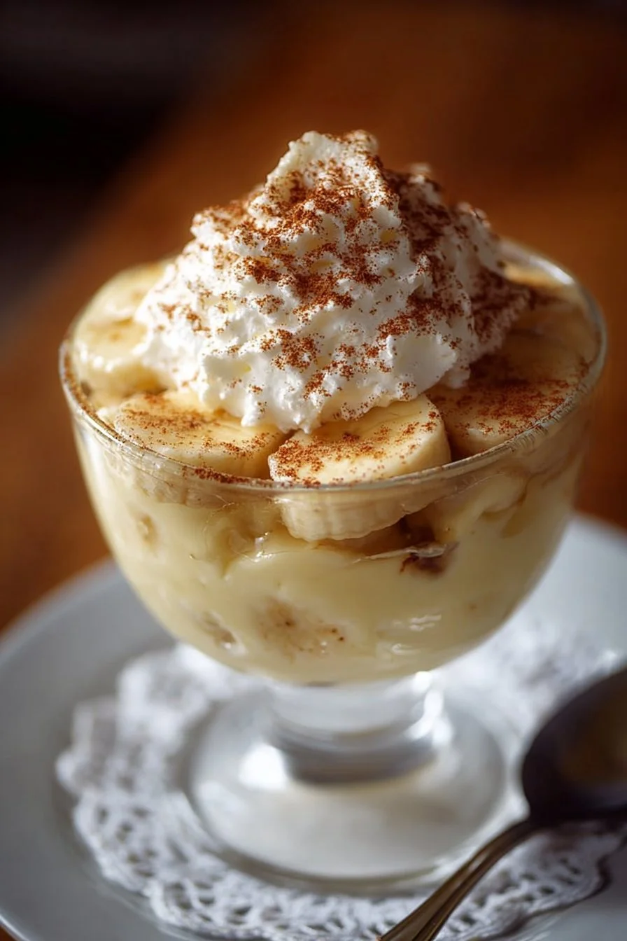 Delicious cottage cheese banana pudding served in a bowl