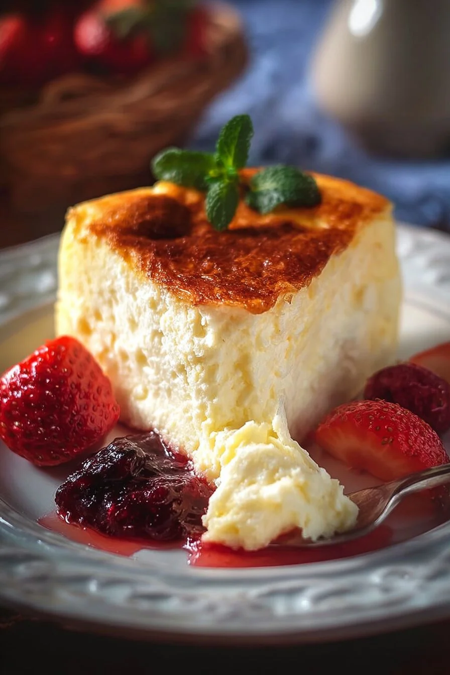 Cottage Cheese Cake 2 Delicious Cottage Cheese Cake with fresh fruits and a creamy texture