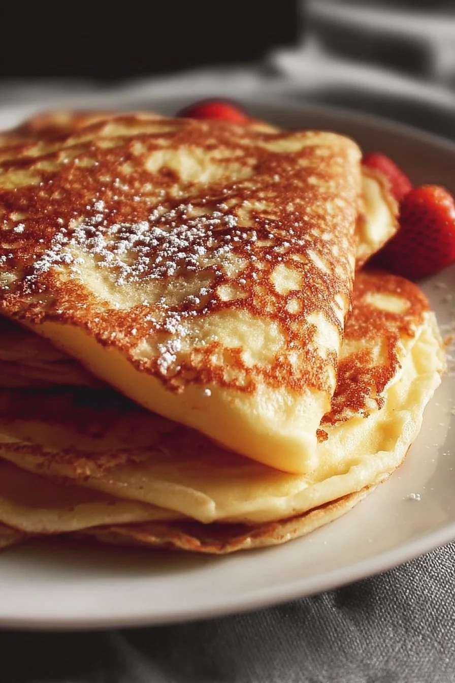 High protein cottage cheese pancakes baked in the oven for a healthy breakfast