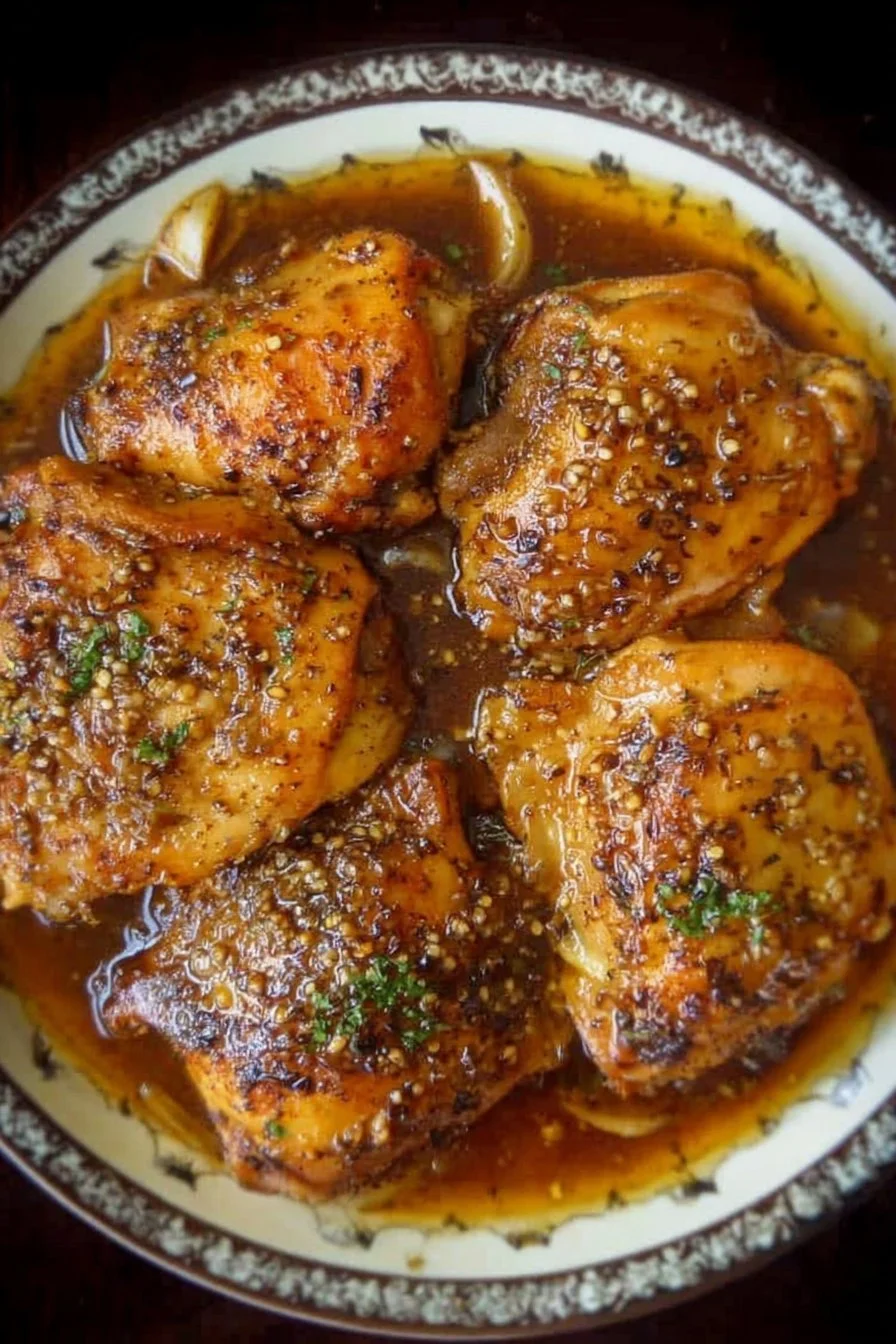 Slow Cooker Brown Sugar Garlic Chicken served with rice and vegetables