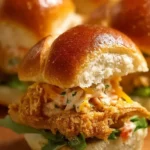 Savory Crack Chicken Sliders served on a plate with fresh ingredients