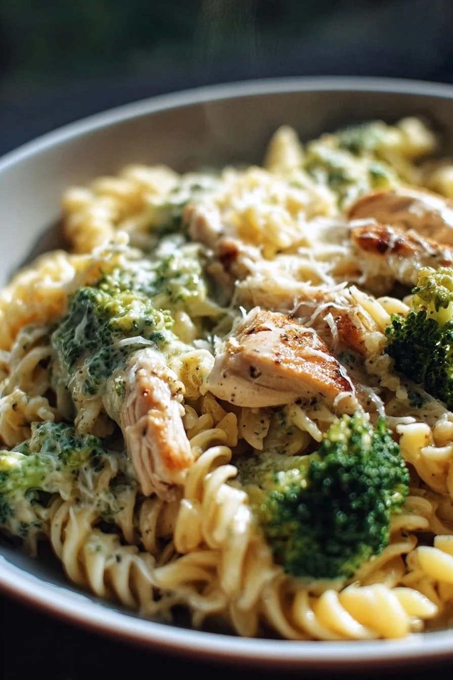 Creamy Rotisserie Chicken Broccoli Pasta 2 Creamy rotisserie chicken broccoli pasta in a bowl