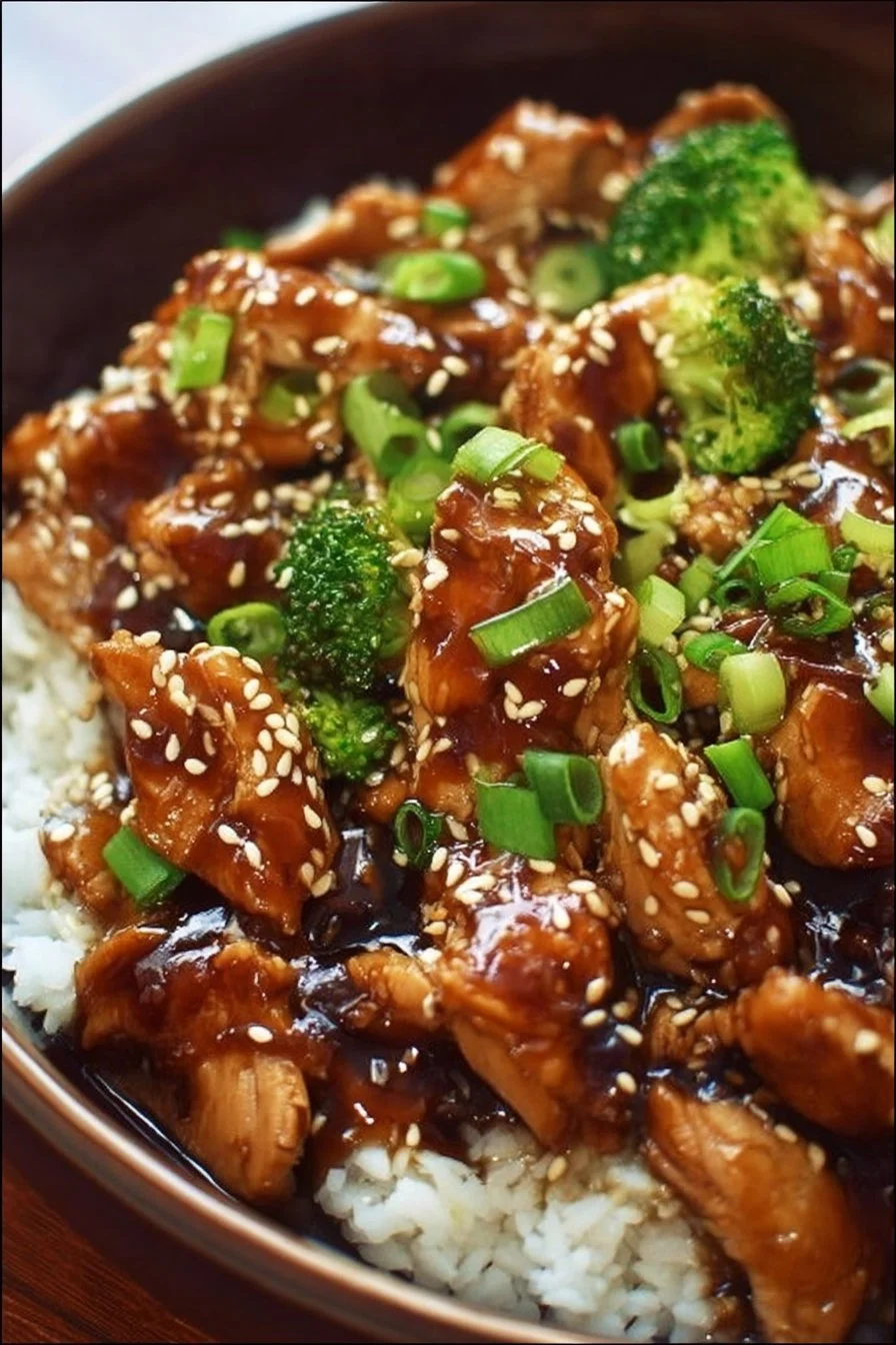 Deliciously prepared Dump and Go Crockpot Teriyaki Chicken with vibrant vegetables.