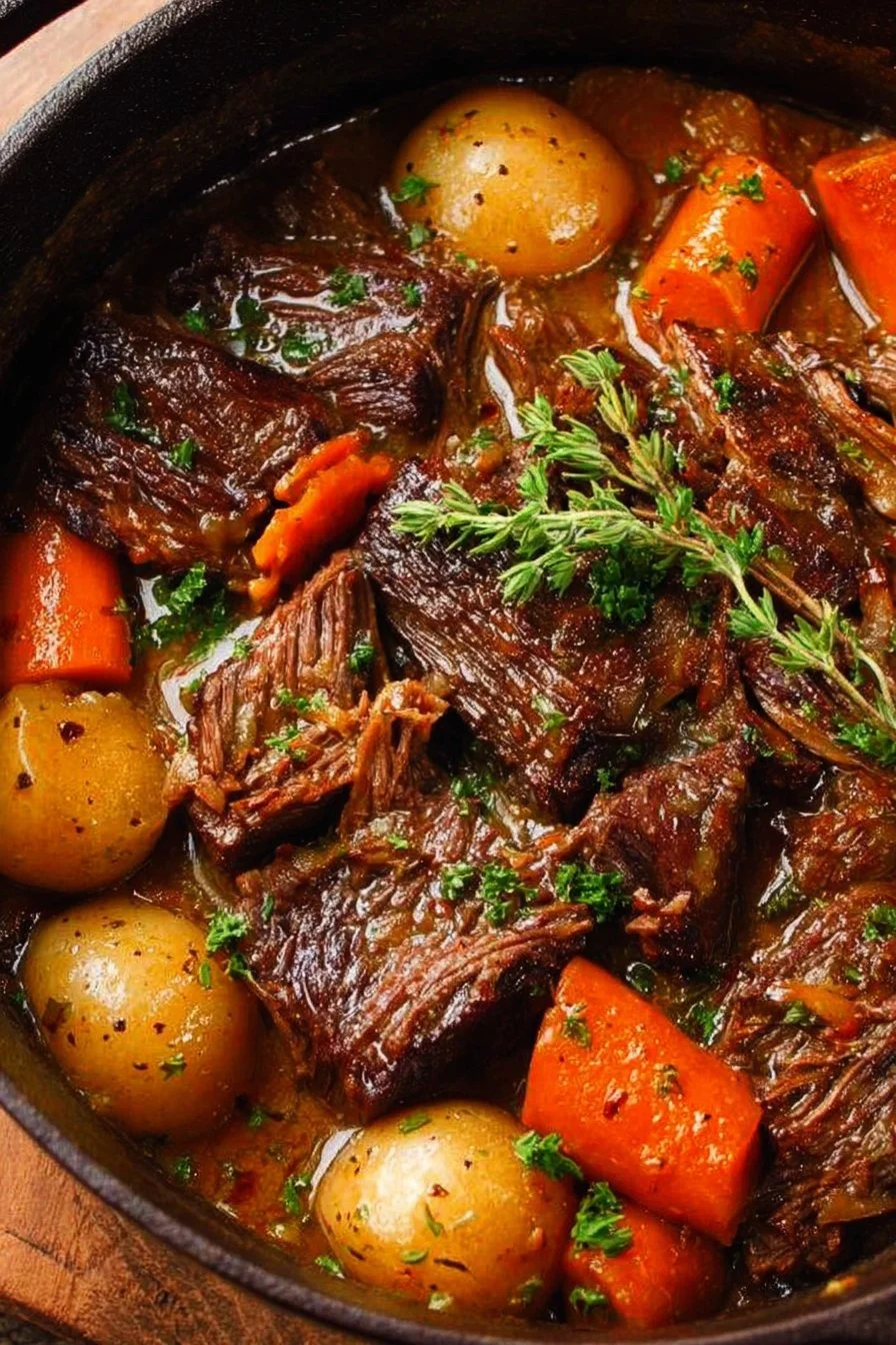 Dutch Oven Pot Roast 2 Deliciously tender Dutch oven pot roast with vegetables and gravy