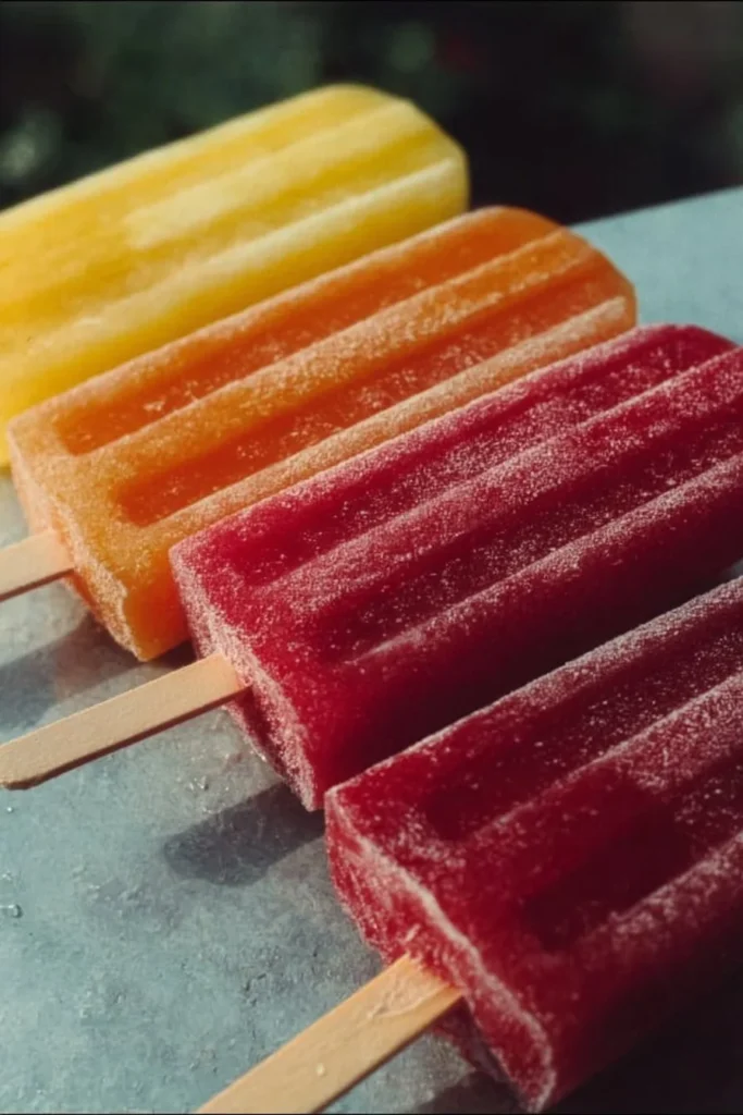 Homemade freeze pops made with fresh fruit and natural juice
