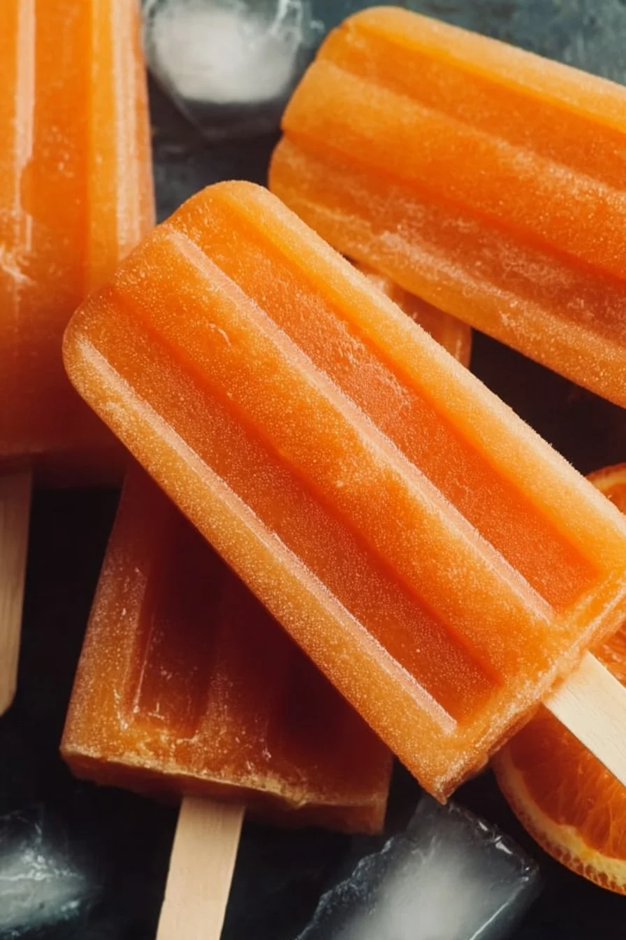 Homemade Orange Popsicles 2 Homemade orange popsicles made with fresh oranges and natural ingredients