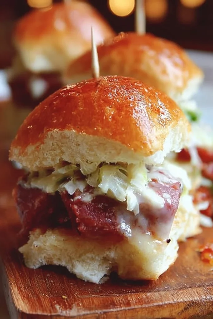 Delicious Italian sliders served on a platter with fresh ingredients