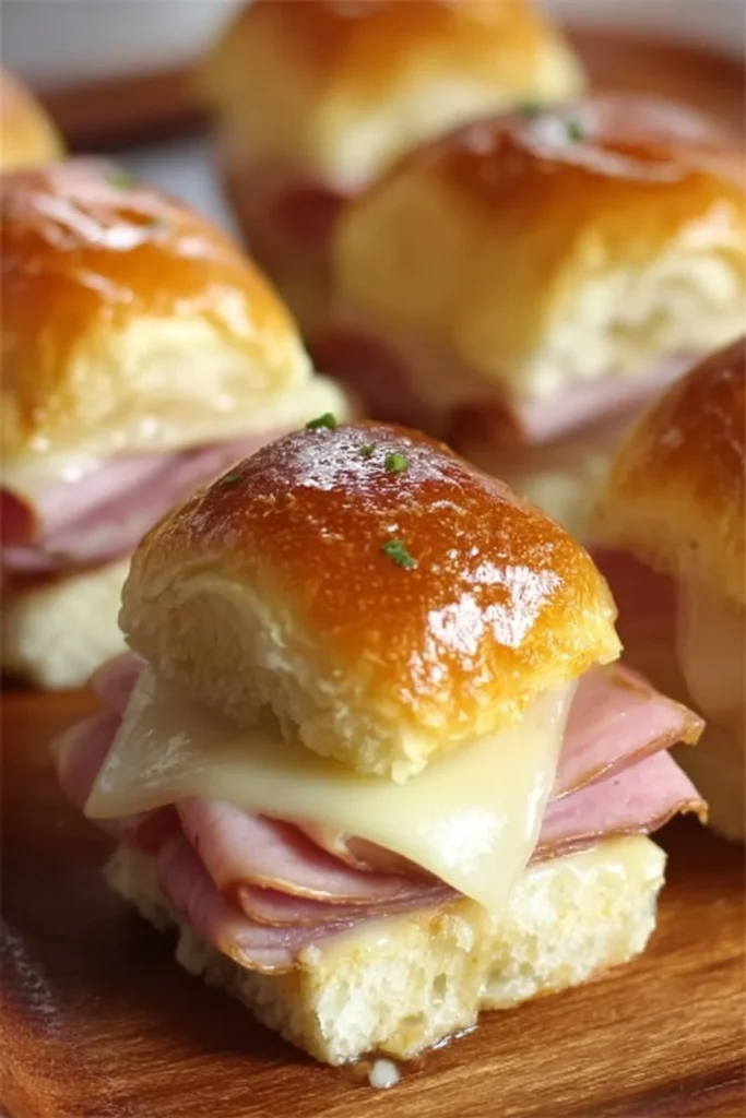 King's Hawaiian ham and Swiss sliders on a serving platter