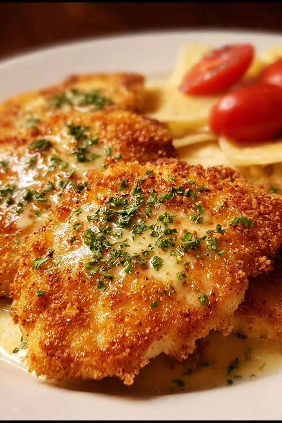 Delicious Longhorn Steakhouse Parmesan Chicken served with sides.