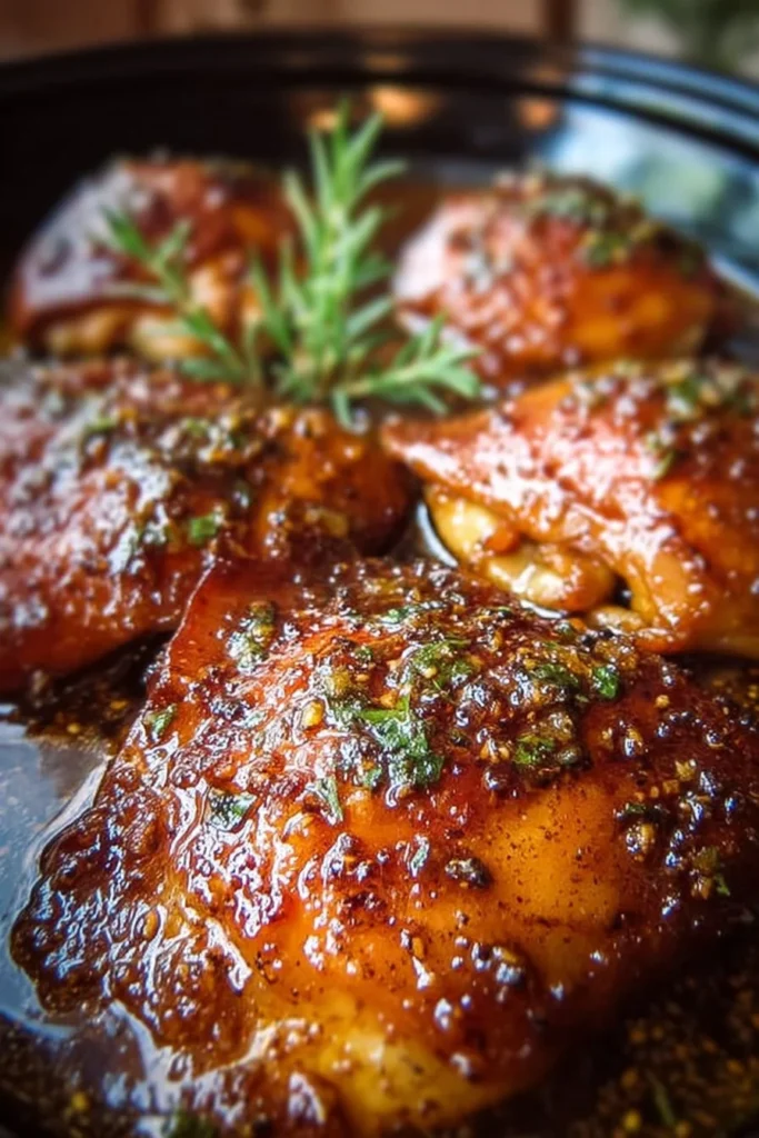 Delicious slow cooker brown sugar garlic chicken served on a plate.