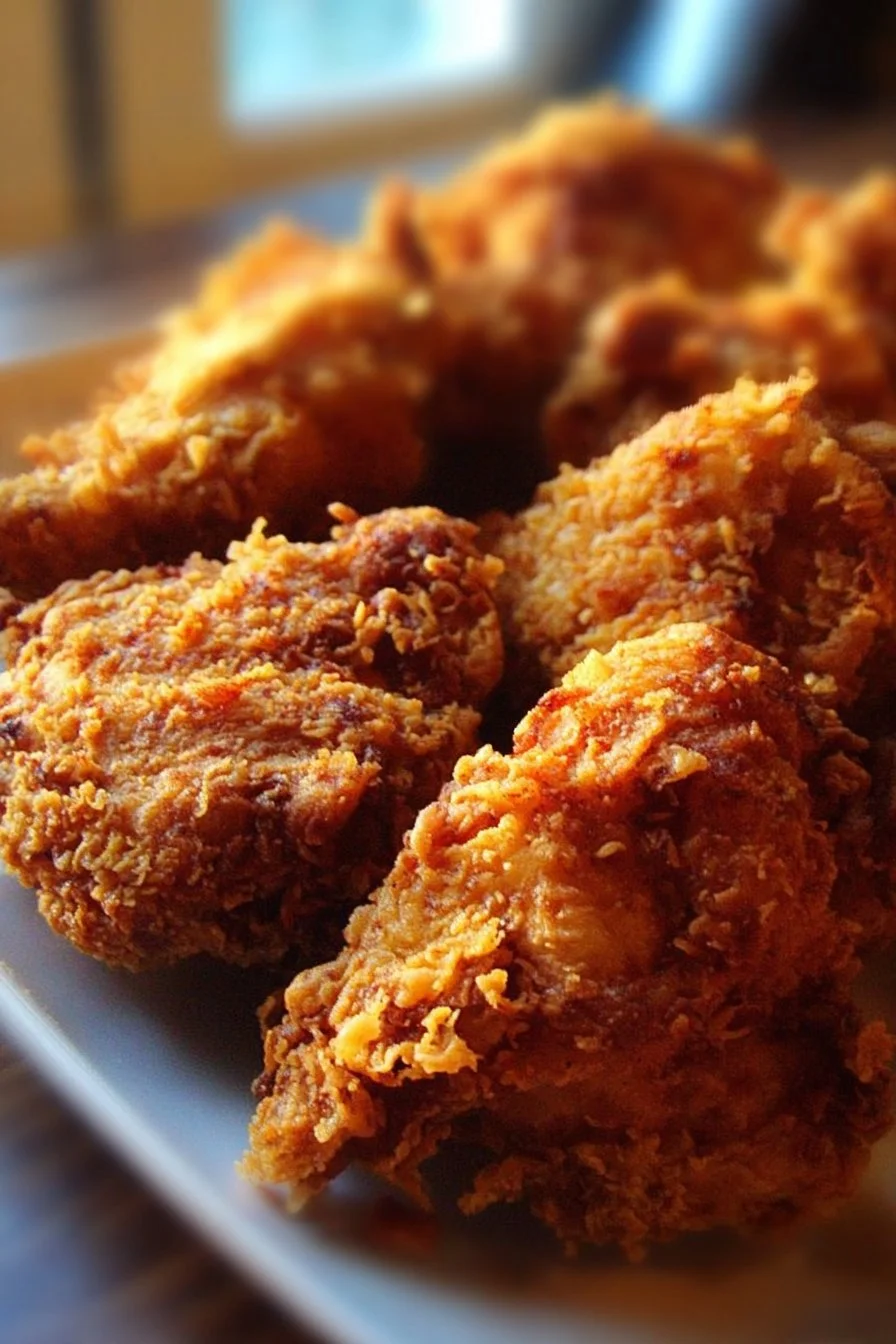 Southern Fried Chicken 2 Delicious Southern fried chicken served with a side of coleslaw and biscuits