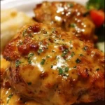 Texas Roadhouse Smothered Chicken topped with gravy and cheese