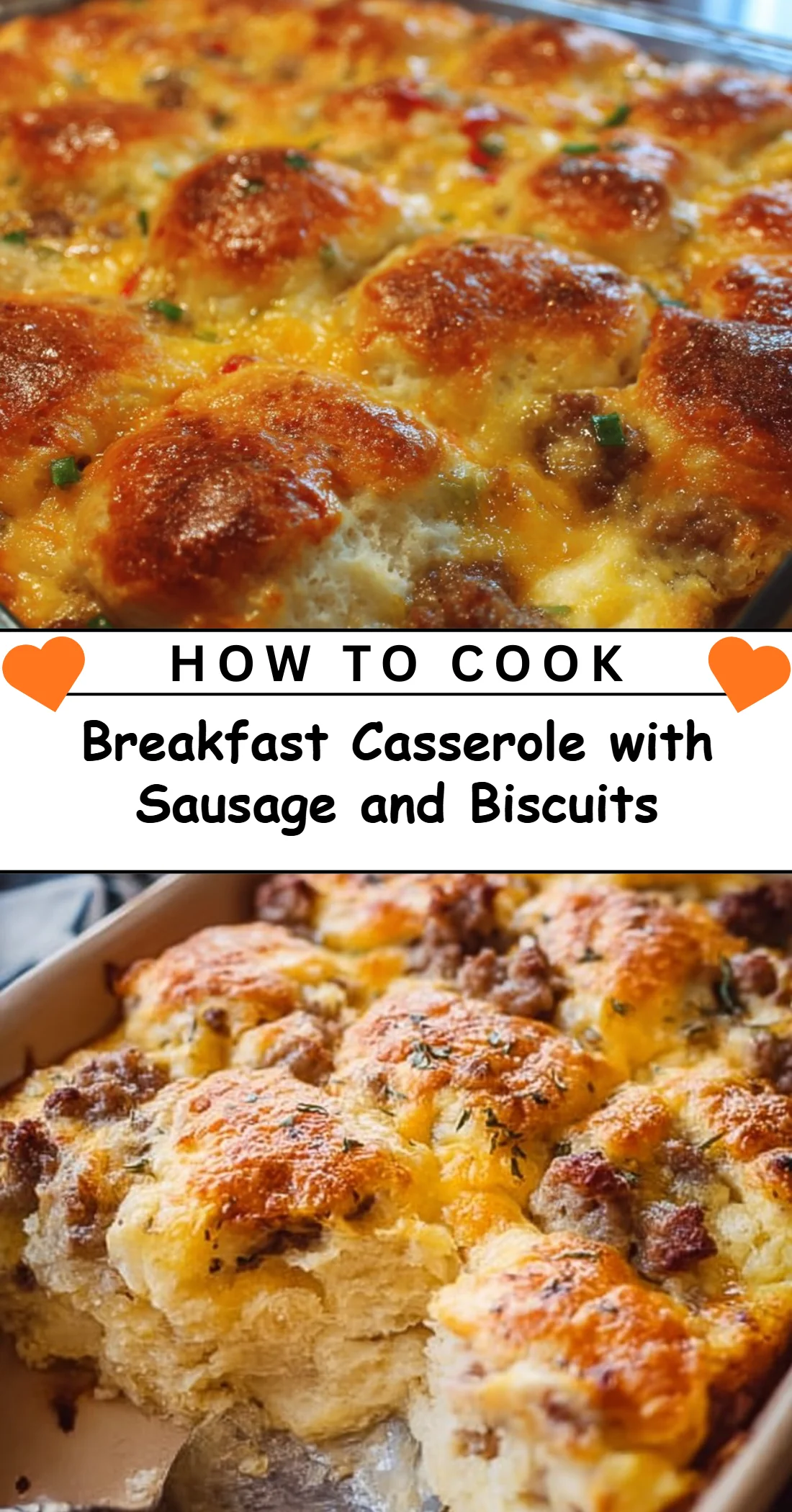 Breakfast Casserole with Sausage and Biscuits