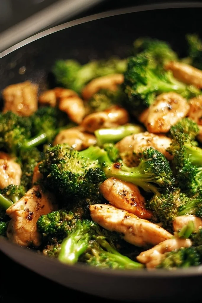 Delicious Chicken and Broccoli Skillet served in a pan