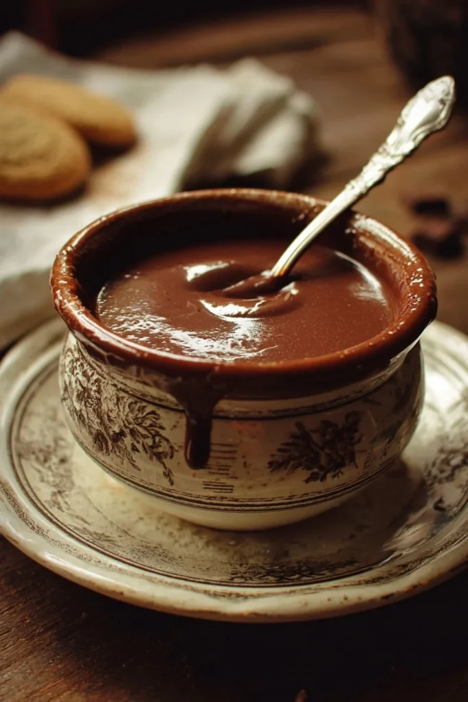 Delicious Chocolate Biscuit Gravy served in a bowl with biscuits