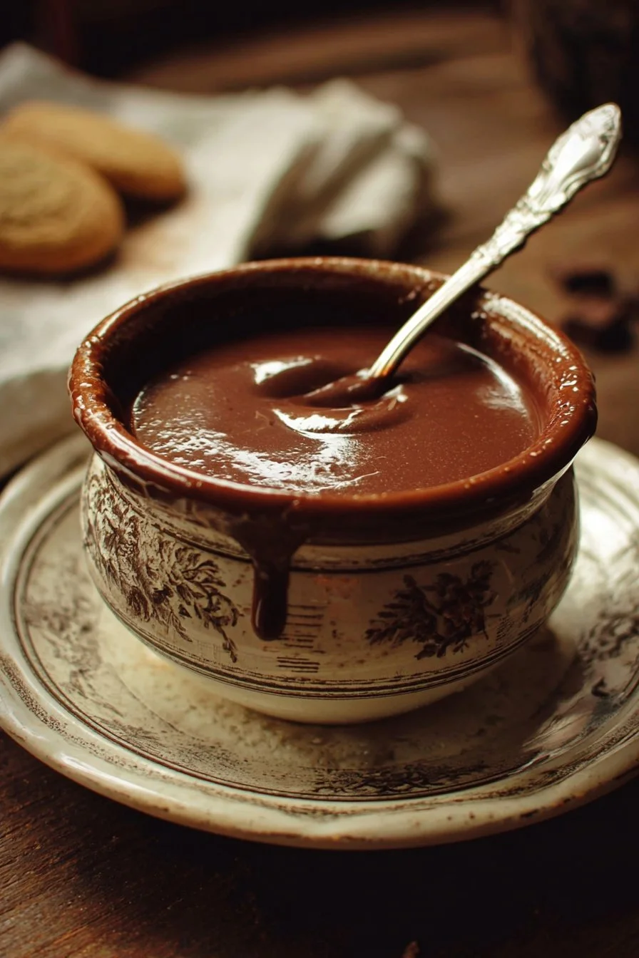 Delicious Chocolate Biscuit Gravy served in a bowl with biscuits