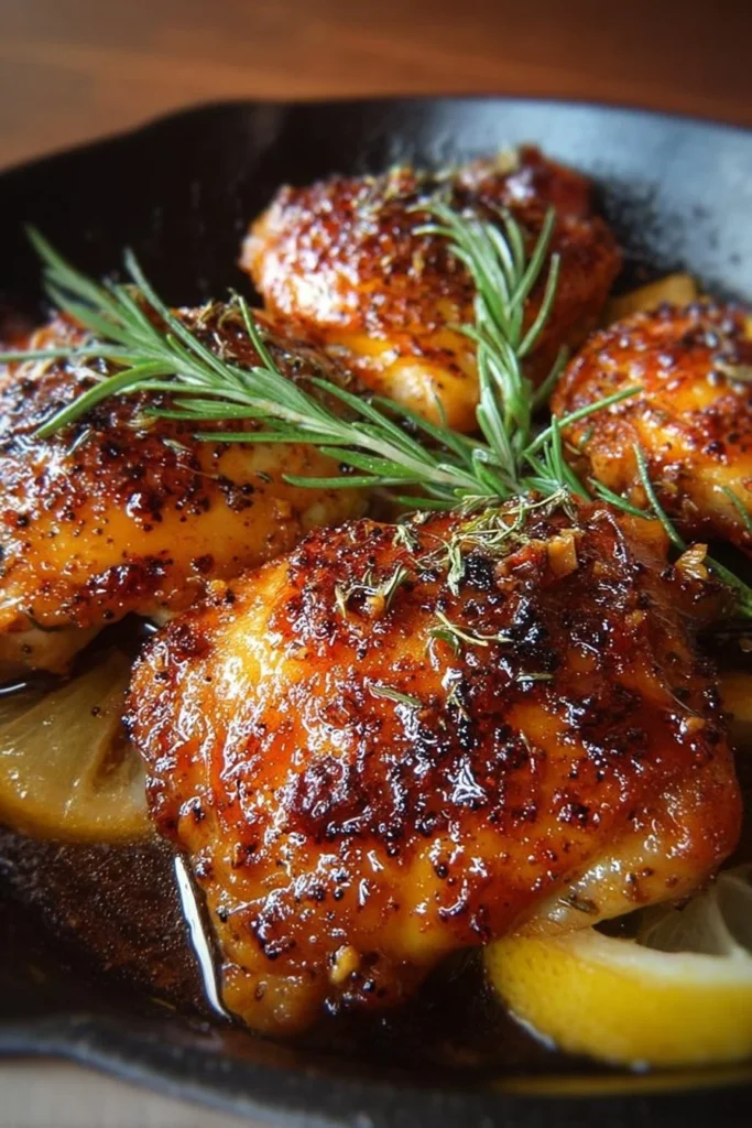 Easy baked chicken thighs with herbs and spices for a delicious meal.