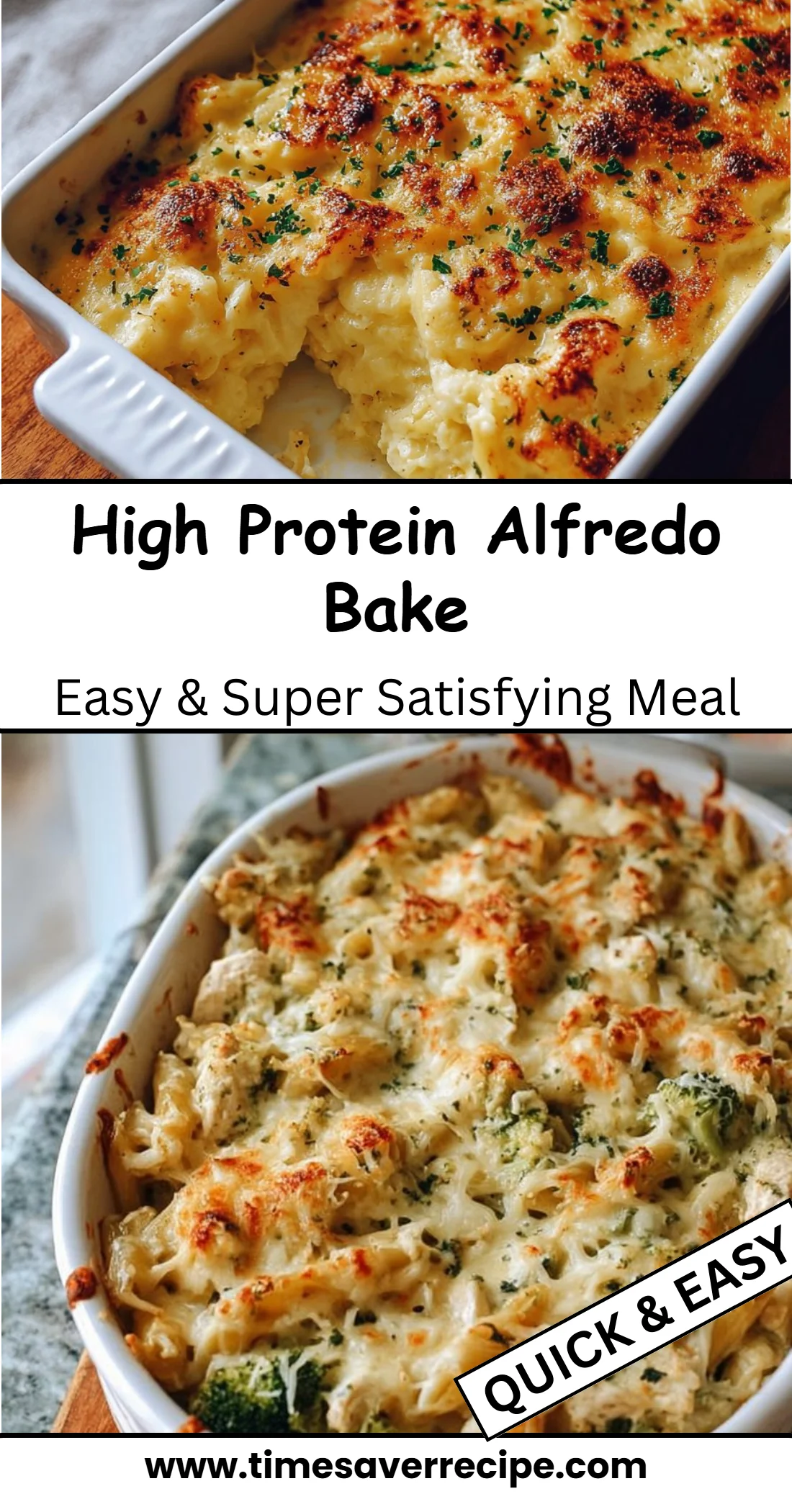 High Protein Alfredo Bake