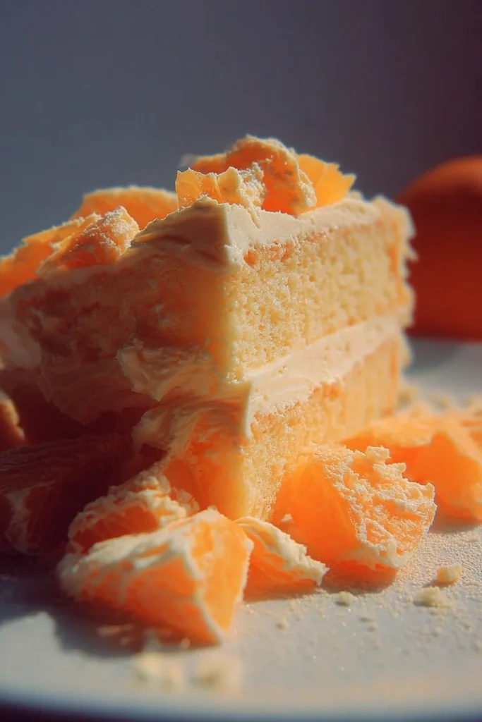 Delicious Orange Creamsicle Cake with vibrant orange frosting and cream filling