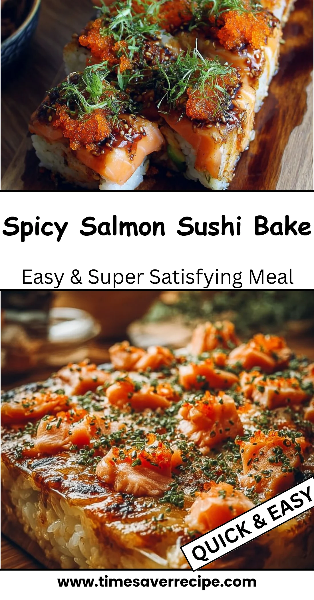 Spicy Salmon Sushi Bake