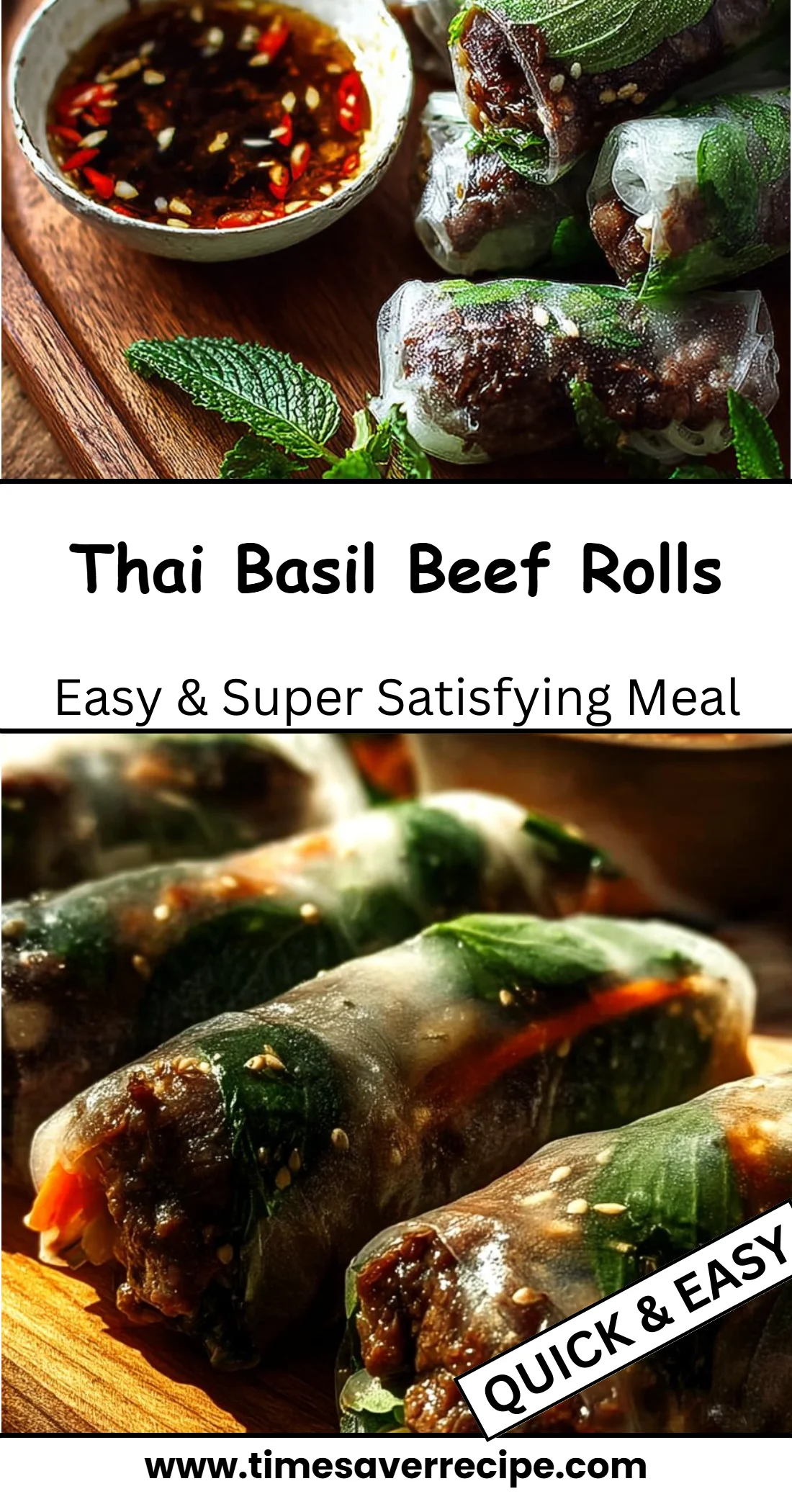 Thai Basil Beef Rolls