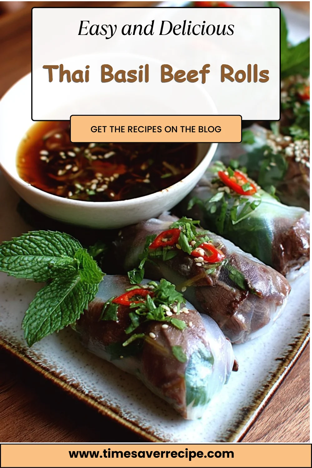 Thai Basil Beef Rolls