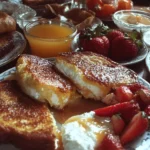 A beautifully set table for a Mother's Day brunch featuring flowers and delicious dishes.