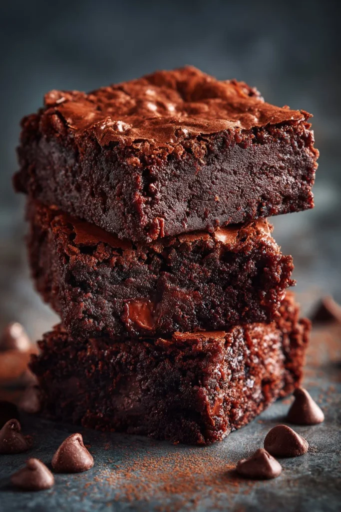 Delicious homemade brownies better than box mix with rich chocolate flavor.
