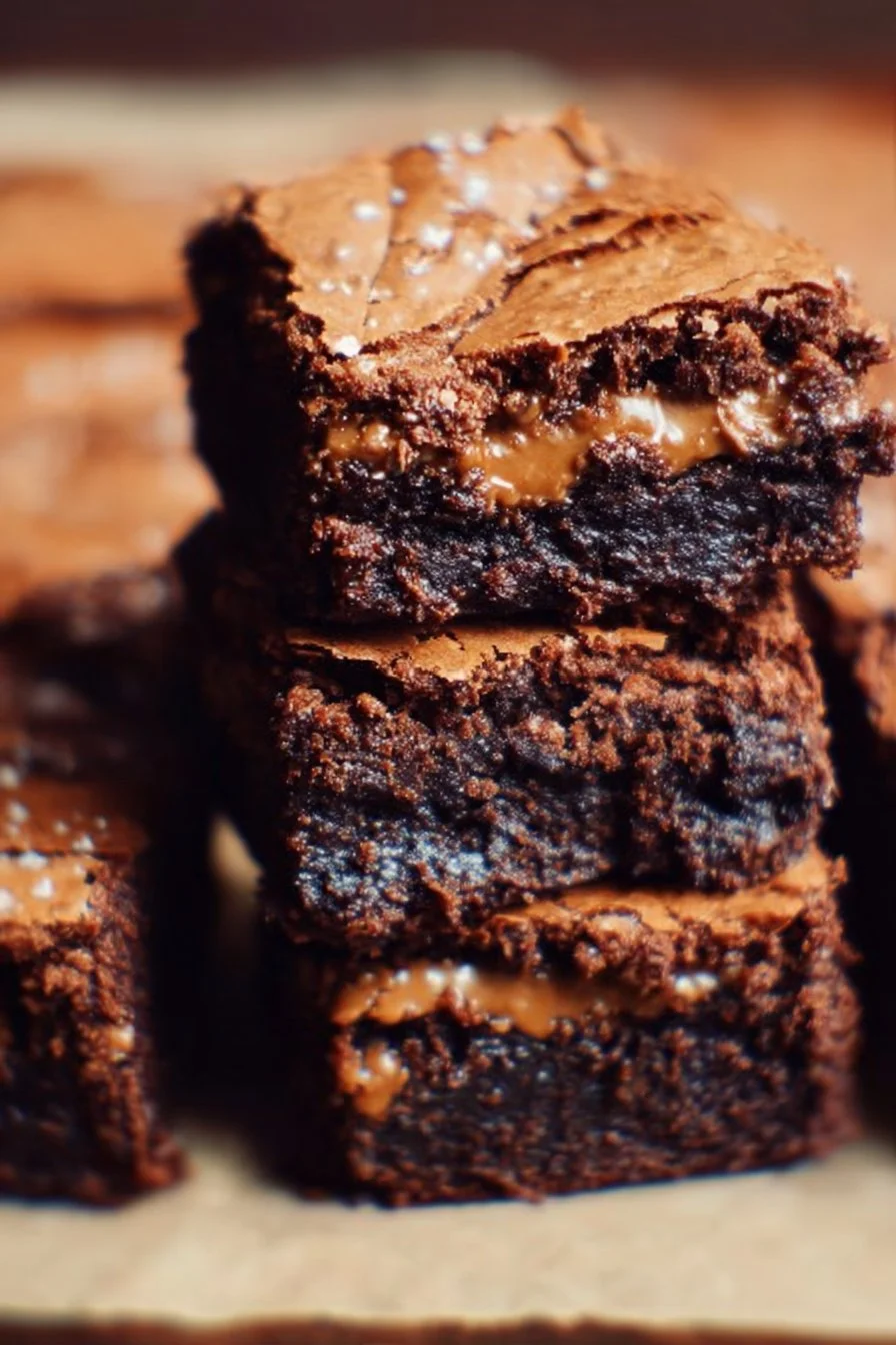 Delicious Biscoff Brownies topped with creamy Biscoff spread