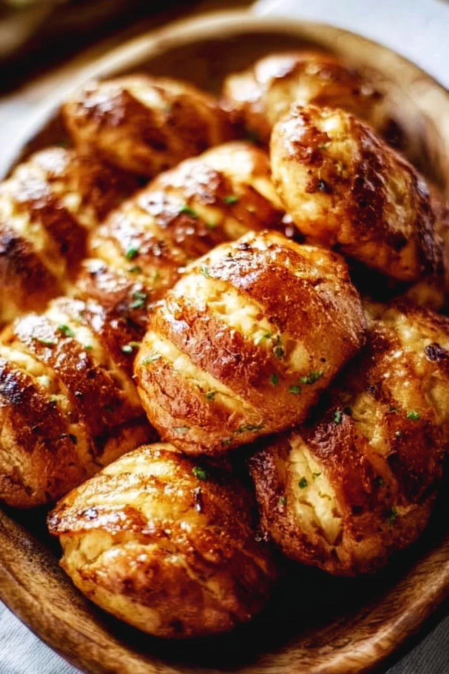 Plate of crispy savory bites ready to be served as a delicious snack.