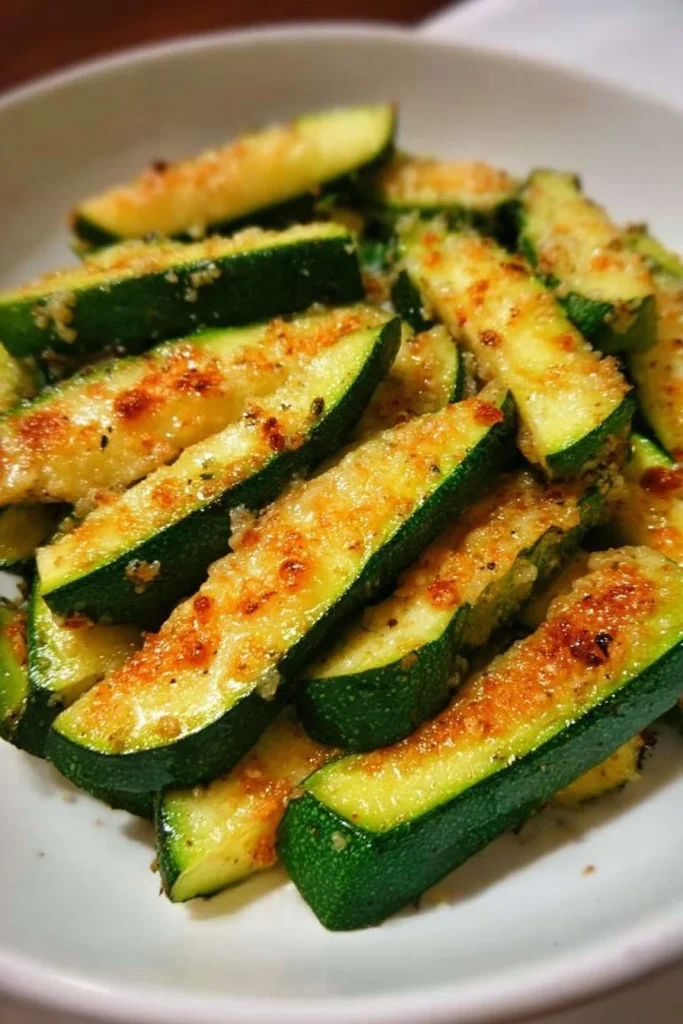 Plate of easy sautéed zucchini with herbs and spices.