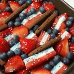 Fresh 4th of July Salad with colorful vegetables and festive presentation