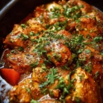 Delicious Garlic Butter Chicken cooked in a slow cooker for easy meal preparation